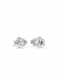 14k Gold Lab Grown Diamond Round Solitaire Stud