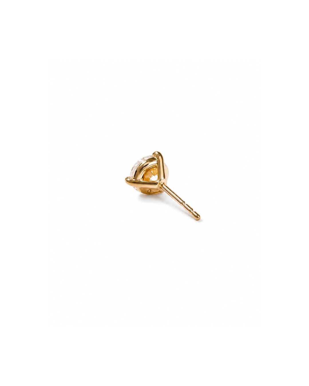 14k Gold Lab Grown Diamond Round Solitaire Stud