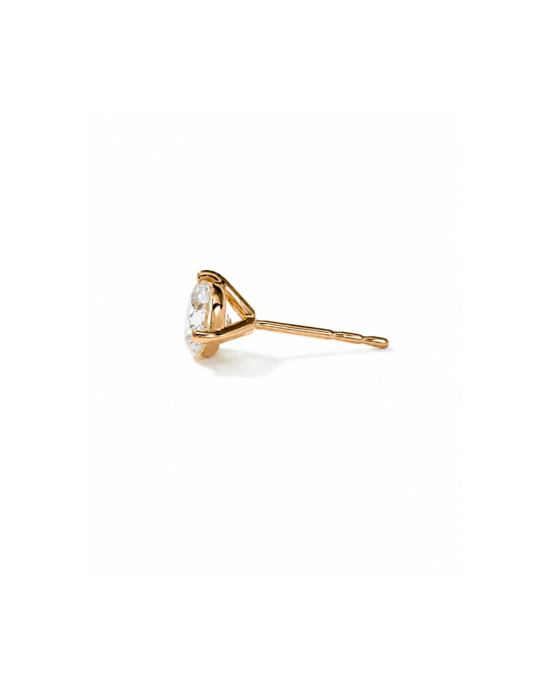 14k Gold Lab Grown Diamond Round Solitaire Stud