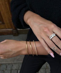 Half-Pavé Diamond Bangle