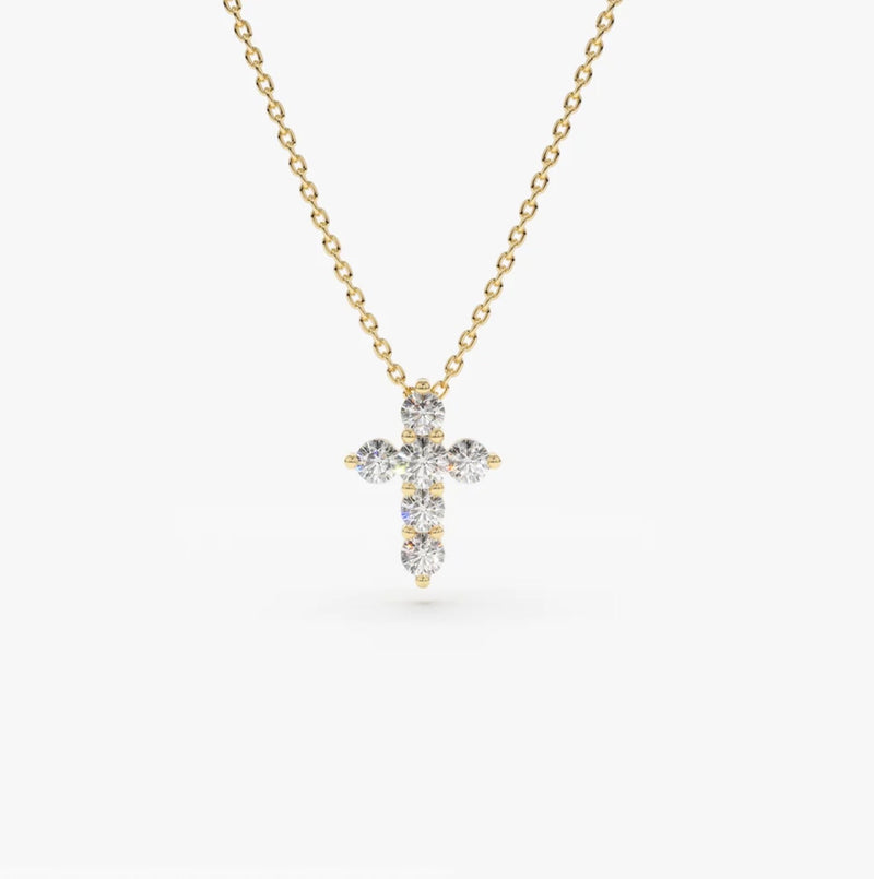 Cross Necklace Lab Diamond