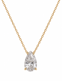 Pear lab diamond necklace