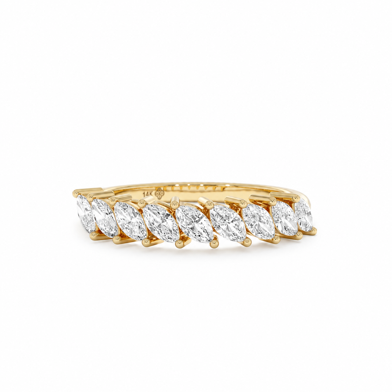 Half Eternity Marquise Ring