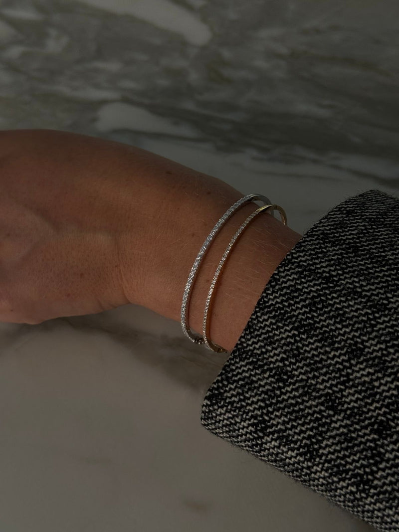Half-Pavé Diamond Bangle