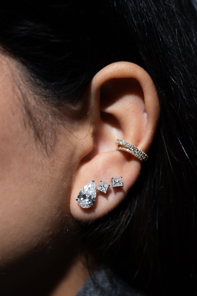 Pear Stud 14k Gold Lab Grown Diamond