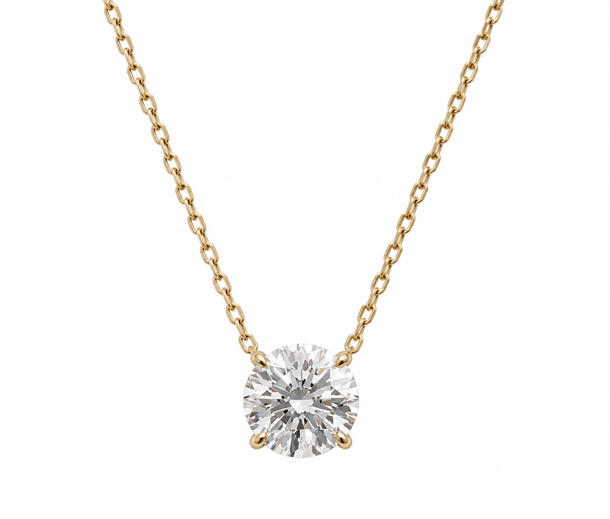 Round Solitaire Necklace