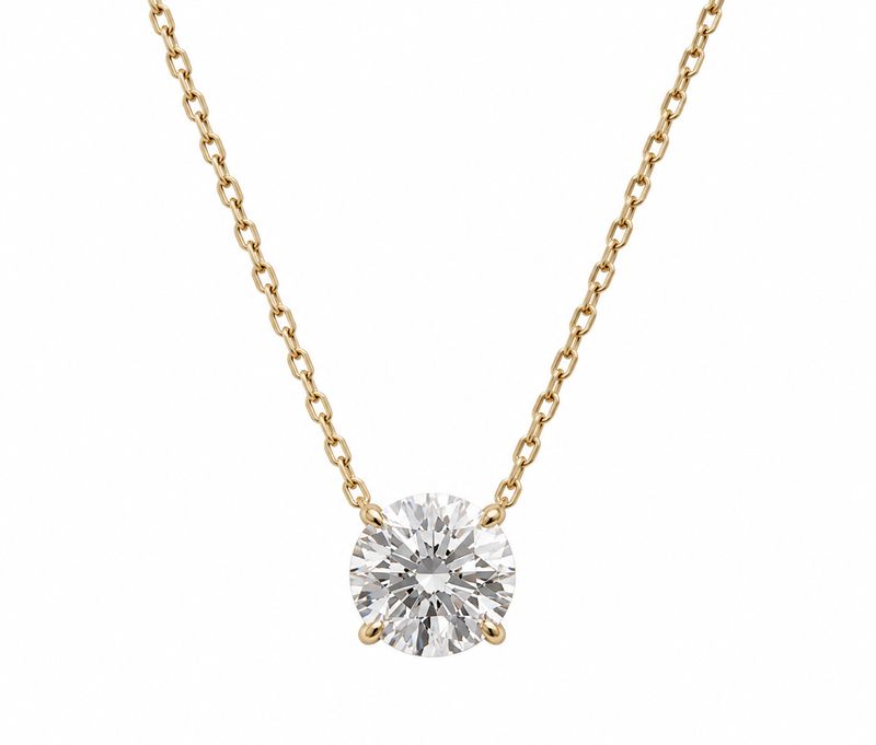 Round Solitaire Necklace
