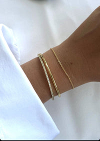 Half-Pavé Diamond Bangle