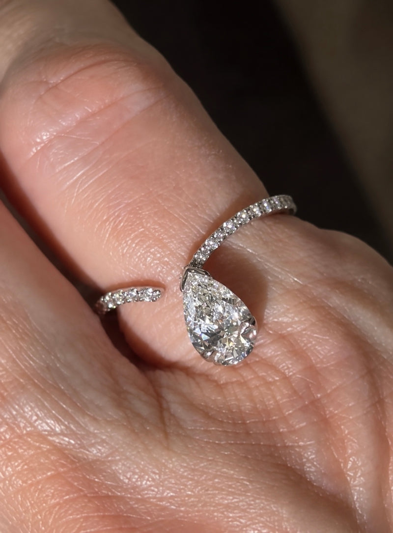 Pear Pavé Wrap Ring