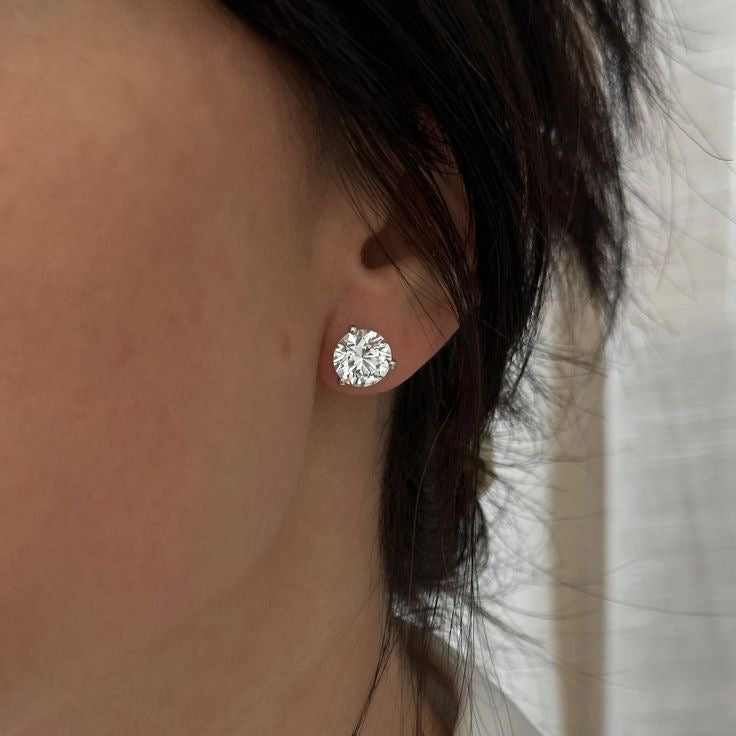 14k Gold Lab Grown Diamond Round Solitaire Stud