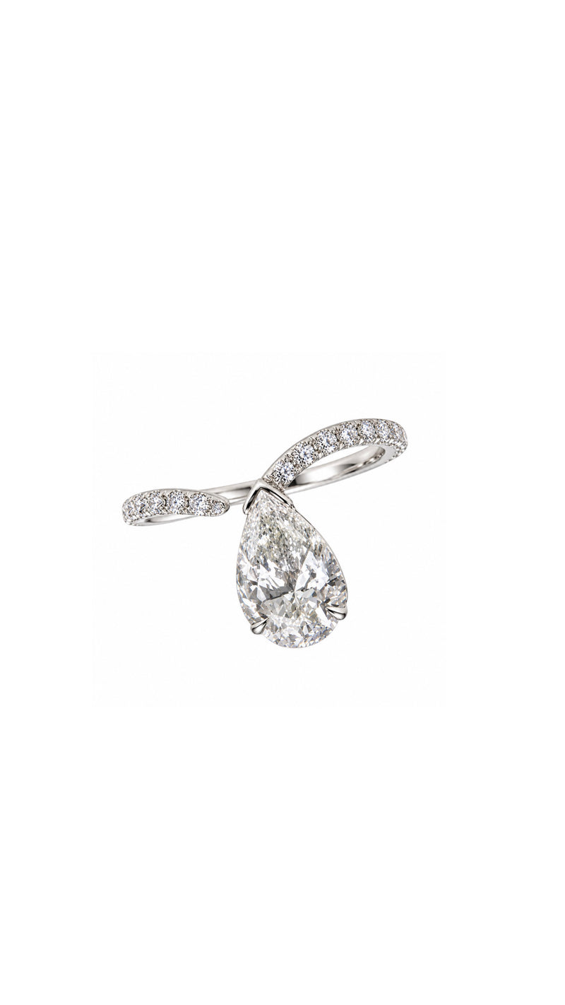 Pear Pavé Wrap Ring