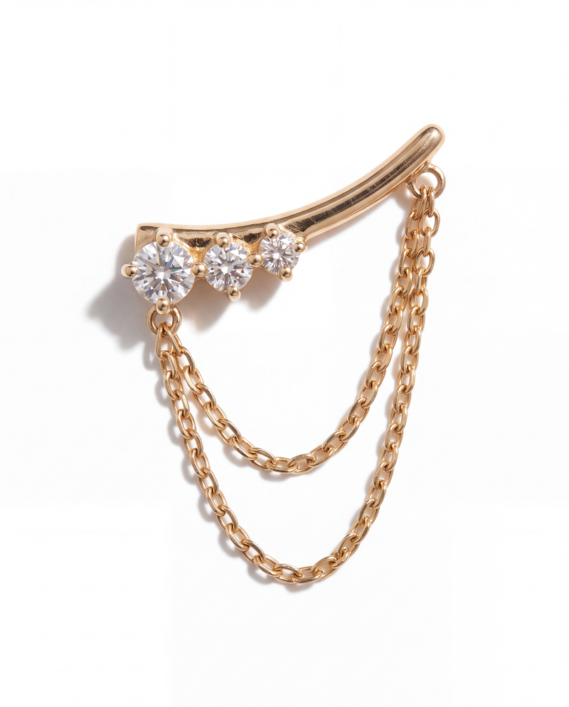 Diamond Climber Chain  Earring