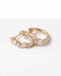 Marquise & Round Diamond Huggies