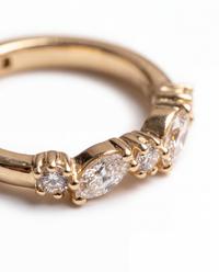 Marquise & Round Diamond Huggies