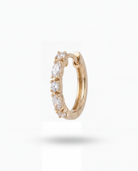 Marquise & Round Diamond Huggies