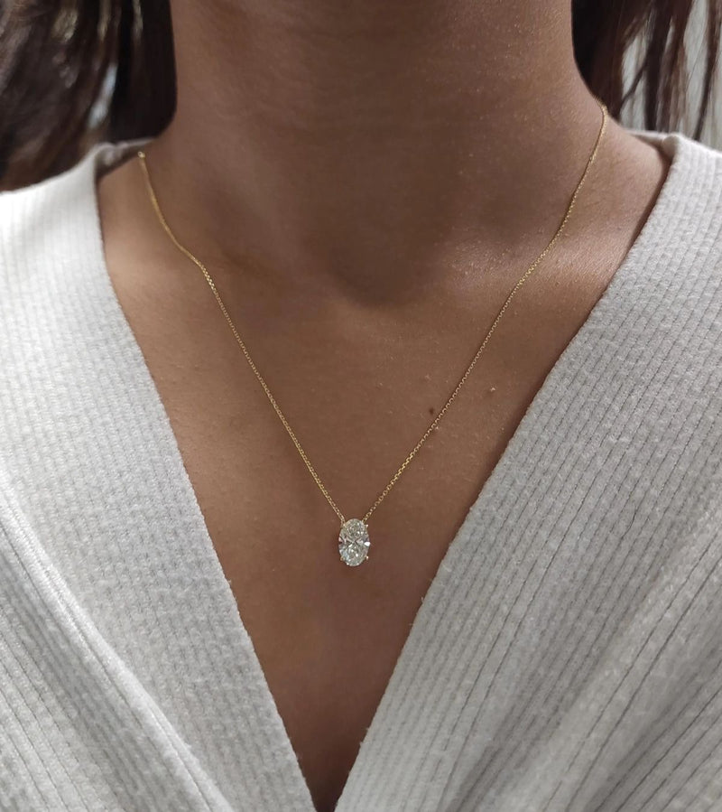 Oval Solitaire Necklace