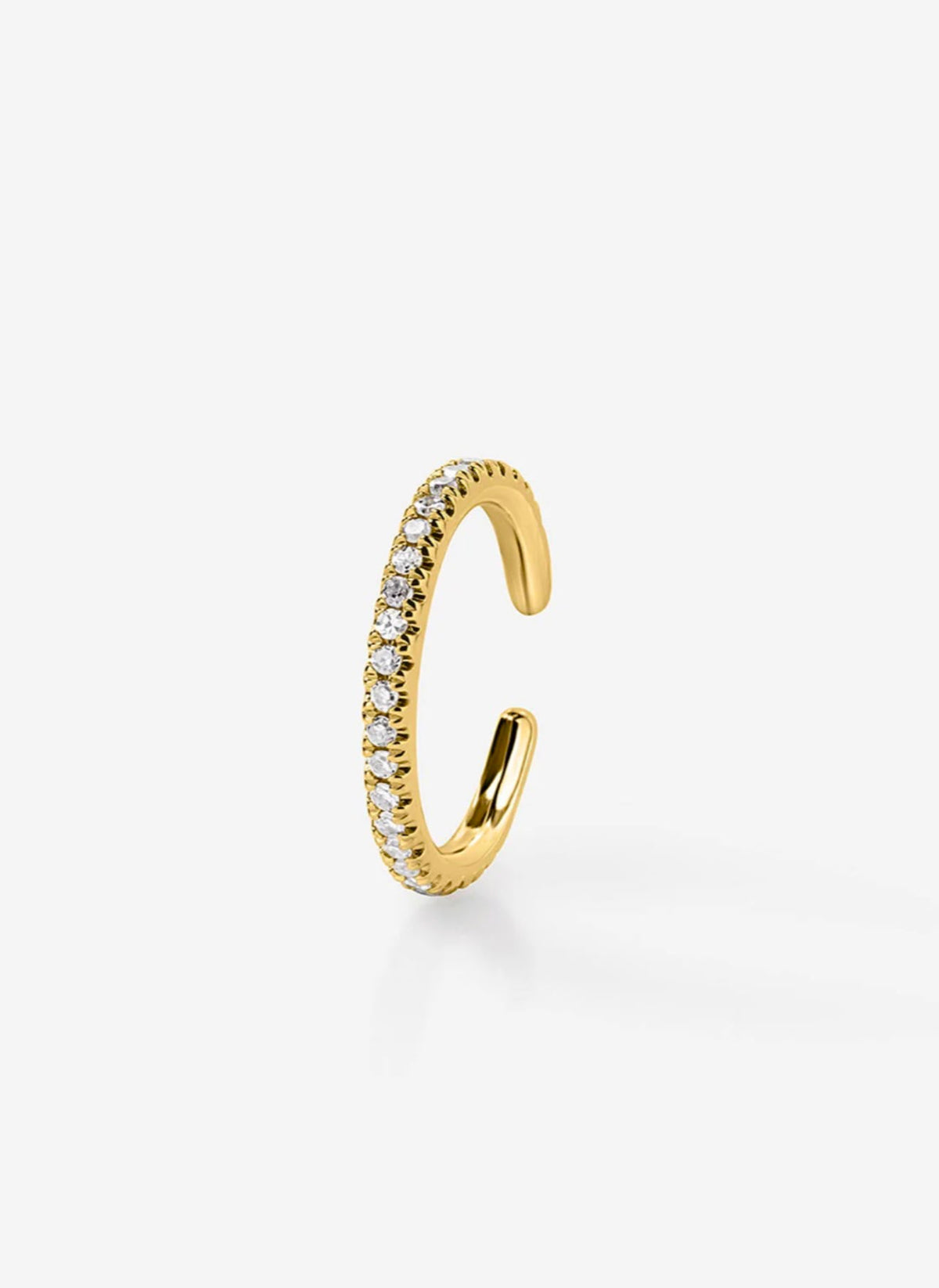 Pavé Ear Cuff — close-up of the pavé line along the band, solid 14k gold with lab-grown diamonds