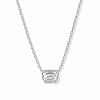 Emerald Necklace in 14k white gold