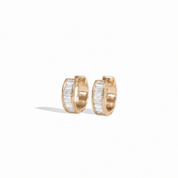 Blaire Baguette Diamond Huggies in 14k rose gold