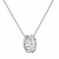 Blaire Baguette Necklace in 14k white gold