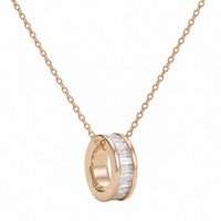 Blaire Baguette Necklace in 14k rose gold