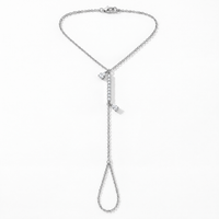 Pear Diamond Hand Chain in 14k white gold