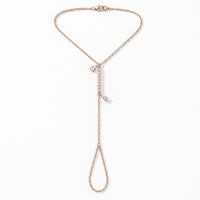 Pear Diamond Hand Chain in 14k rose gold